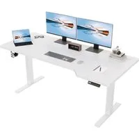 HOMALL Schreibtisch höhenverstellbaren Schreibtisch elektrischen 160*70/180*80cm (4-stufige Höheneinstellung, mit 1 Haken und 1 Kabelführungsbox Bestehend aus 4 Platten)