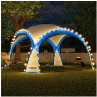 Swing&Harmonie Faltpavillon LED Event Pavillon 3,6 x 3,6m DomeShelter Garten inkl. Solarmodul