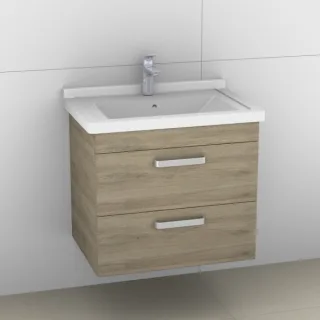 Artiqua 411 Waschtischunterschrank für Starck 3 030470 Sanremo Eiche quer NB, 411-WU2L-D03-7144-428 411-WU2L-D03-7144-428