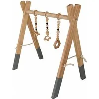 Lemodo Spielbogen Baby aus Kiefernholz natur, klappbar mit Anhängern, aus Holz, klappbar