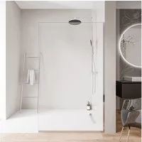 Bernstein Walk-in-Dusche EX102 70x200 cm Klarglas Chrom, ESG Sicherheitsglas, Walk-In Duschwand 10mm Edelstahl Chrom mit Bodenprofil