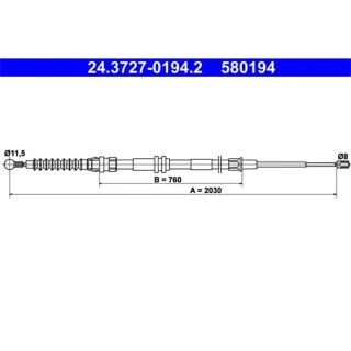 Ate Handbremsseil VW CDDY III