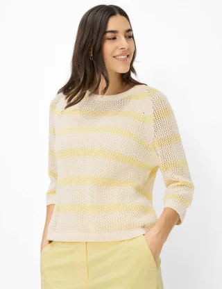 Brax Damen Strickpullover Style NALA limoncello, hellgelb, Gr. 48