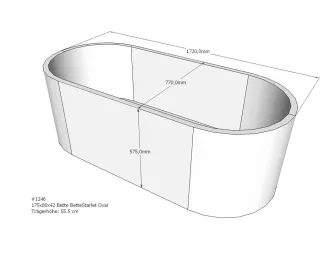Neuesbad Wannenträger für Bette Starlet 175x80 oval SW12494