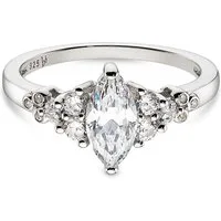 Bruno Banani Silberring Schmuck Geschenk Verlobungsring rhodiniert, mit Zirkonia (synth)