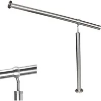 FIVMEN Treppengeländer Edelstahl Geländer Eingangsgeländer 80/100/120/150/180/200cm, 150 cm Länge, Wandhandlauf Handlauf für Treppenhaus, Außen & Innen