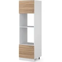 Vicco Mikrowellenumbauschrank R-Line, Sonoma/Weiß, 60 cm (1-St)
