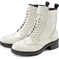 LASCANA Schnürstiefelette, Ankle Boots, Herbststiefelette, Schnürboots aus Leder zum Schnüren & mit Reißverschluss