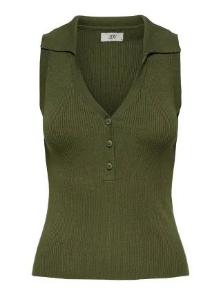 JDY - JDYNANNA S/L COLLAR TOP KNT Capulet Olive - Gr. - XL