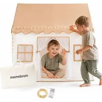 Mamabrum Spielzelt Mamabrum Kinderzelt XXL Spielhaus mit LED Beige Rosa