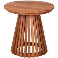 Starhome Beistelltisch Ravenna Teak massiv Lamellen-Design ø 50 cm