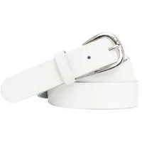 shenky Ledergürtel 3cm Breite Gürtel aus Leder Herrengürtel Damengürtel (Weiß und Rot, glattes Leder)