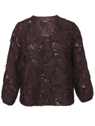 Frapp - Bluse V-Ausschnitt 1/1 Arm wild berry - Gr. - 48