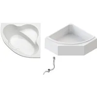OTTOFOND Badewanne Set Eckwanne, (3-tlg), 1400 mm/420 mm, Eckwanne