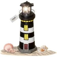 Lemodo LED-Dekofigur Solar-Leuchtturm mit rotierender Leuchte, 37 oder 83 cm hoch