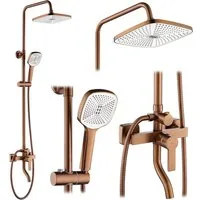 wohnwerk.idee Duschsystem Design Duscharmatur mit Regenbrause und Handbrause