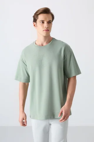 Oversized Baumwollmischung Crew Neck T-Shirt