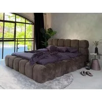 Compleo Polsterbett Cloud Bett, Bett mit gepolstertem Kopfteil ELVA (Chenille-Stoff), Schlafzimmer Bett modern, Doppelbett gepolstert, Wolkenbett