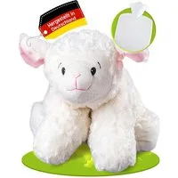 Hugo Frosch Wärmflasche Klassik 1,8 l Made in Germany mit Tier-Kuschelkissen, Schaf Weiß - langlebige Bettflasche, waschbarer Überzug