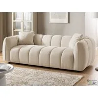 S-Style Möbel Sofa 3-Sitzer Nubira in tief gesteppter Bubble-Optik aus Strukturstoff, mit modernem Design und Wellenfederung