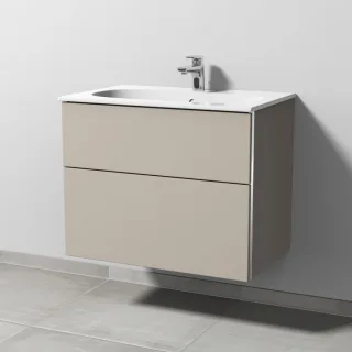 Sanipa 3way Waschtischunterbau zu Geberit Acanto Slim Waschtisch mit 2 Auszügen, Kaschmir-Matt BP4111U