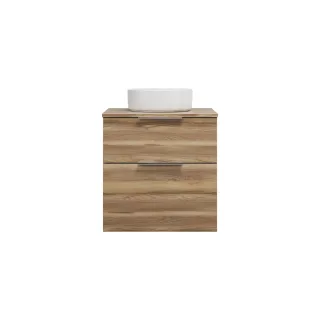 Burgbad Keramik Waschtisch-Set Eqio Frassino Dekor Cappuccino/Alpinweiss, SGUM060F3437C0001 SGUM060F3437C0001