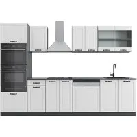 Vicco Küchenzeile R-Line, Weiß Landhaus/Anthrazit, Ohne Arbeitsplatten
