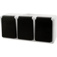 McPower Aufputz-Steckdose MCPOWER Feuchtraum Steckdose Taff, 3-fach, grau-schwarz