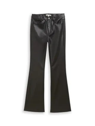 Denim Tom Tailor - Flared Hose in Lederoptik deep black - Gr. - XL