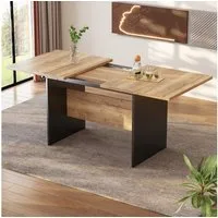 MODFU Esstisch Ausziehbarer Esstisch 140–180 cm, MDF (Rechteckiger Küchentisch, Holzmaserung, 1-St., Rechteckig mit Holzmaserung, minimalistisch), Platz für 4–6 Personen, erweiterbar