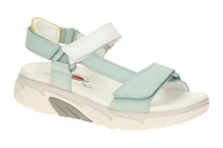 Gabor 86.833.53 ROLLINGSOFT Damen Sandale Gr?n-Mint/Wei?, Keilabsatz 1,5cm, E...