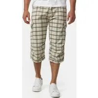 Indicode Cargoshorts Herren Nicolas Check Cargo Shorts Herrenshorts aus einer robusten Materialmischung