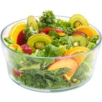 KONZEPT Salatschüssel aus Glas, 1,7 L, Glasschale ideal für Salat, (Obst, Snack, Mussli, Süßigkeiten, 1-tlg), Spülmaschinenfest, 19 cm Durchmesser