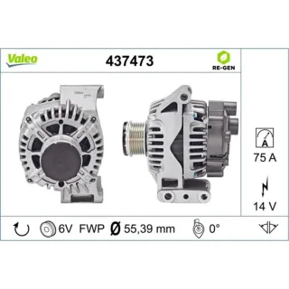 Valeo Generator  75A Fiat Doblo Grande Panda Punto Lancia Ypsilon 1,3