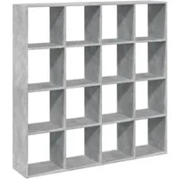 vidaXL Bücherregal Bücherregal Betongrau 137,5x29x137,5 cm Holzwerkstoff, 1-tlg.
