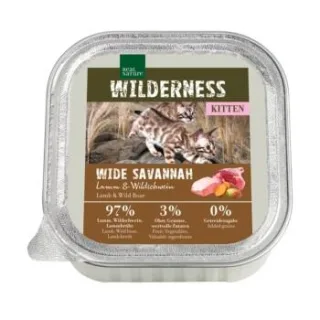 REAL NATURE WILDERNESS Nassfutter Katze, Kitten Wide Savannah, Lamm und Wildschwein 16x100 g