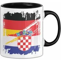 Trendation Tasse Kroatien Deutschland Flagge Halb Deutscher Halb Kroate Fußball Germany