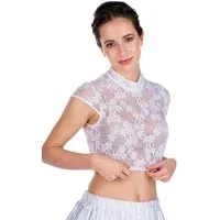 Hammerschmid Dirndlbluse Dirndlbluse - BABSI FA - rauchblau, weiß