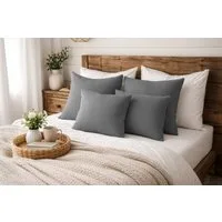 Amilian Dekokissen Sofakissen 4er Set mit Füllung - 2x 45x45 + 2x 35x45 cm, Hotelverschluss, waschbar, formstabil