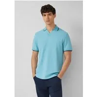 s.Oliver Kurzarmshirt Polo-Shirt Poloshirt aus Flammgarn-Piqué mit Kontrastabschlüssen