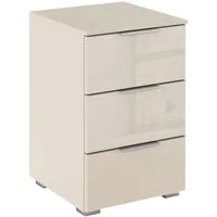 OTTO home Nachtkommode Nachttisch Nachtschrank Nachtkonsole AGORDO mit Glasfront (in zwei Griff-Farben, Breite 40 cm), mit 3 geräumigen Schubladen für viel Stauraum MADE IN GERMANY