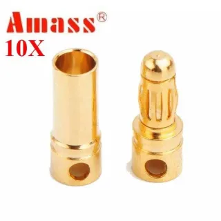 10pcs Amass 3.5mm Gold-plated Copper Banana Plug GC3510 Male & Female