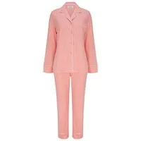 SNOOZE OFF Pyjama Schlafanzug in Lachsfarben (2 tlg., 1 Stück) mit Kontrastpaspel-Details