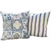 Mirabeau Kissenhülle Kissenhülle 2er Set Bourrignon blau/beige