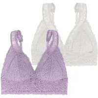 Dorina Bralette Lana (2er Pack) ohne Bügel, florale Spitze, breites Unterbrustband