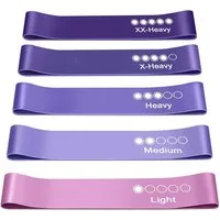 ibettertec Trainingsbänder Fitnessbänder, 100% Naturlatex Resistance Bands Widerstandsbänder, Gymnastikband Fitnessband für Muskelaufbau Pilates Yoga[5er Set]
