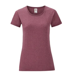 Fruit of the Loom - "Iconic" T-Shirt für Damen (Burgunderrot meliert)