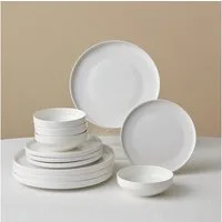 Karaca Geschirr-Set Karaca Stream Saturn 12-tlg Tafelservice für 4 Personen Weiß (12-tlg), 4 Personen, KNOCHENPORZELLAN, Bone China