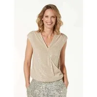 cable & gauge Shirttop Elegantes Shirt mit Pailletten