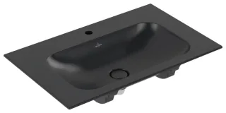 Villeroy & Boch Schrankwaschtisch Finion 416484 800x500mm,, 1 Hahnloch m. verd. ÜL. Pure Black c+ 416484R7